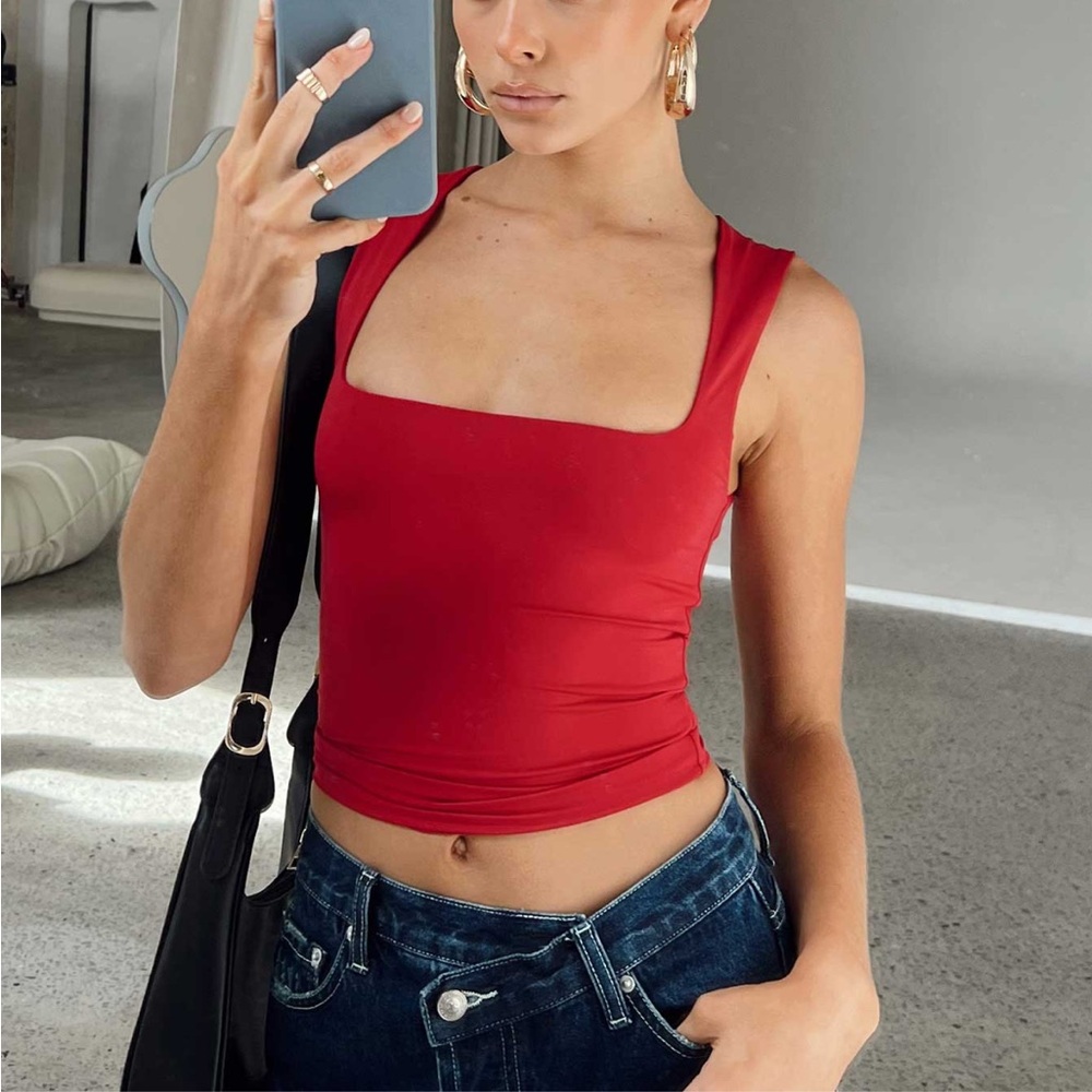 Princess Polly Bold Red Crop Top